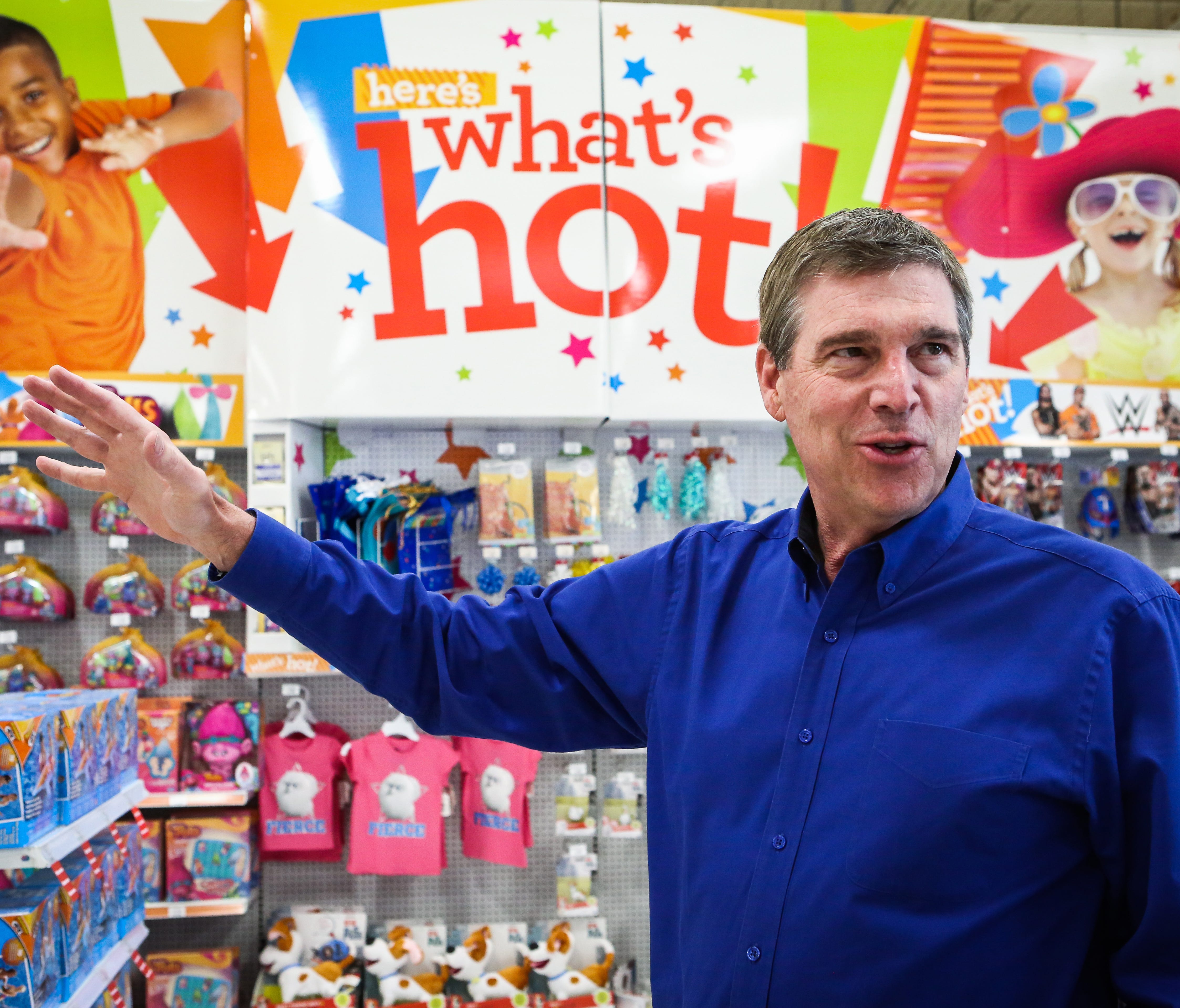 Dave Brandon, chief executive officer of Toys R Us Inc., speaks during an interview at a Secaucus store in 2016. Brandon, who oversaw a turnaround at Domino's Pizza in the last decade, boils down the company's woes to one fundamental problem: The exp