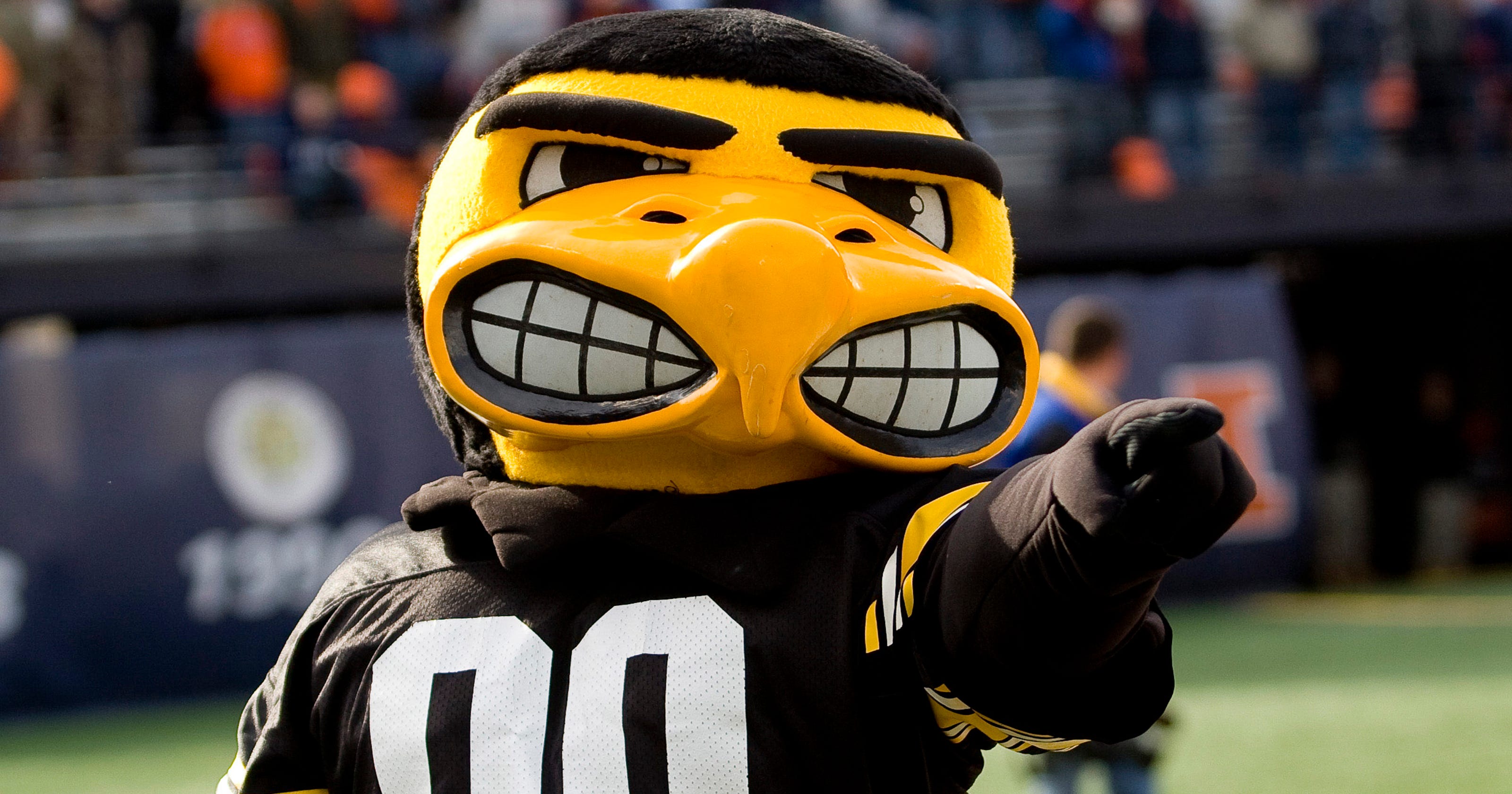 Iowa professor Herky the Hawk ought to smile more