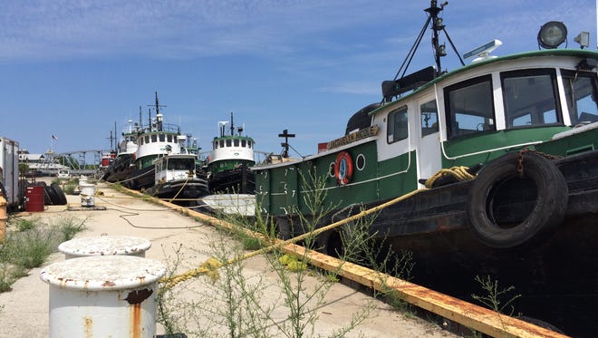 The Selvic Marine tugboats moored along Sturgeon Bay public property, which they lease on a year-to-year basis.