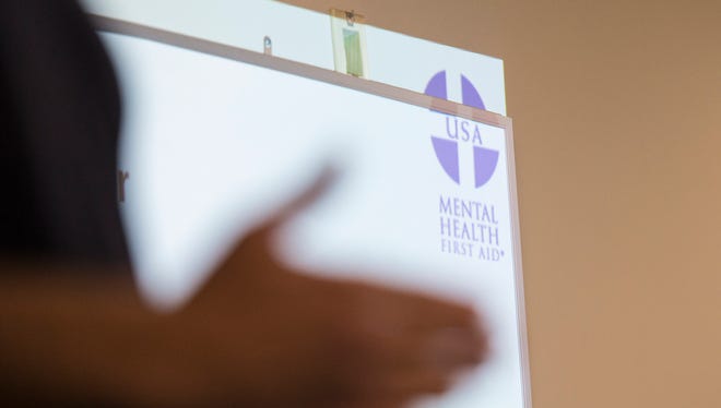Course Instructor John Noullet speaks during a Mental Health First Aid training at the Lebanon County Mental Health building on Friday, Sept. 16, 2016.