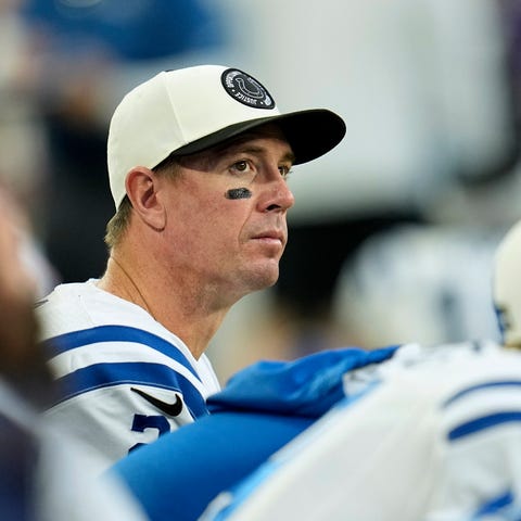 Indianapolis Colts quarterback Matt Ryan sits on t