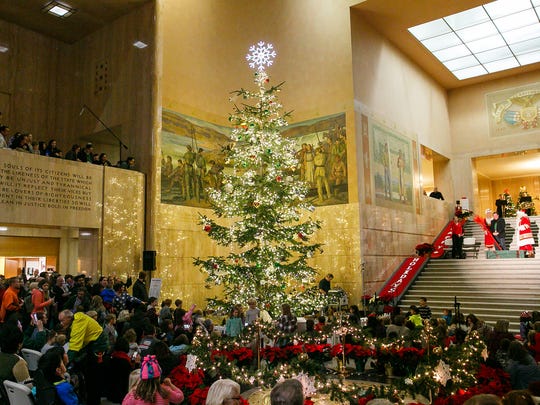 2018 holiday, Christmas tree lighting events in, around Salem, Oregon