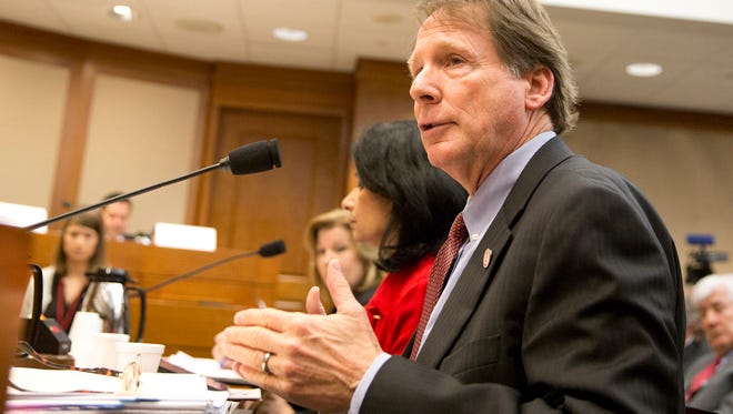 Robert Duncan during a Joint Interim Committee on Higher Education Formula Funding hearing on Feb. 21, 2018.