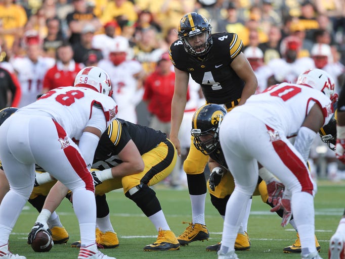 Nathan Stanley (4) entered Saturday's game with Iowa