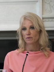 Counselor to the President Kellyanne Conway attends a meeting on the opioid crisis at the White House Sept. 28.