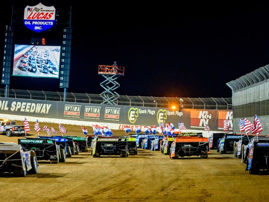 Severe storms damaged Lucas Oil Speedway on Monday night, forcing officials to postpone this weekend's Show-Me 100.