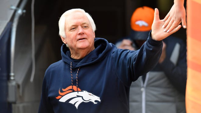Then-Denver Broncos defensive coach Wade Phillips is shown before a game against the Oakland Raiders at Sports Authority Field.