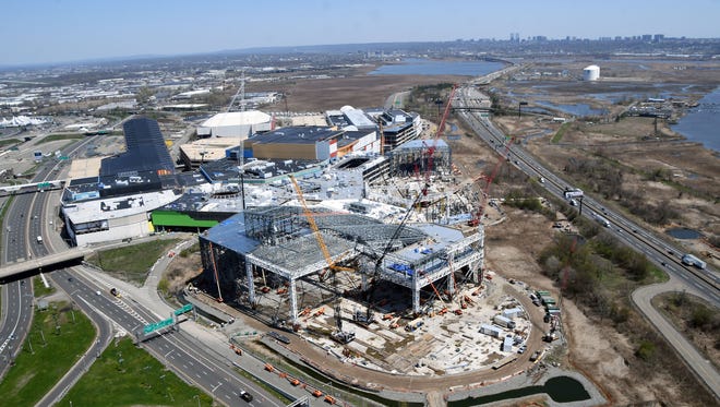 Construction at the American Dream Meadowlands as seen from the air in May 2018.