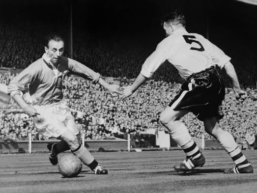 Stanley Matthews (left), England (World Cups: 1950,