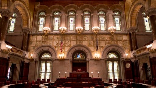 The Senate Chamber is seen at the state Capitol on Tuesday, May 3, 2016, in Albany, N.Y.