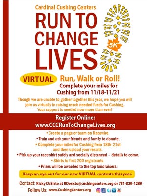 2020 Virtual Run to Change Lives Run, Walk, or Roll flyer.