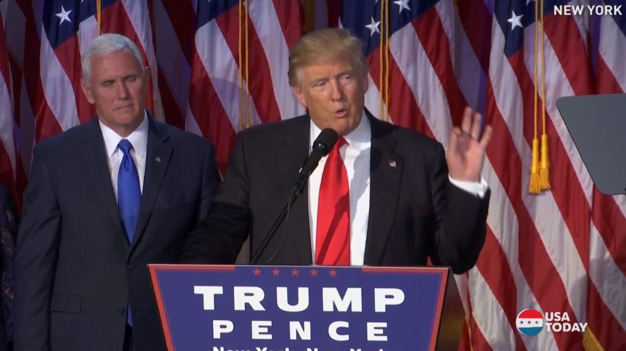 Donald Trump delivers victory speech