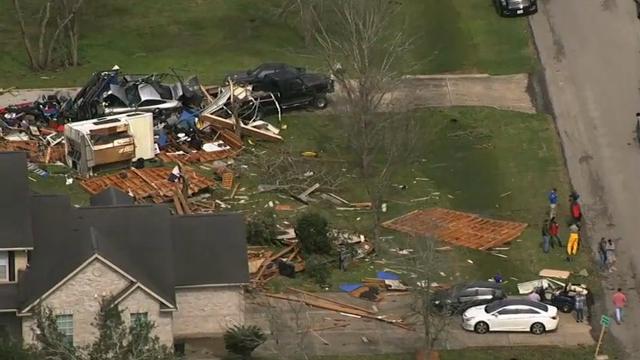 Raw: Tornadoes strike southwest of Houston