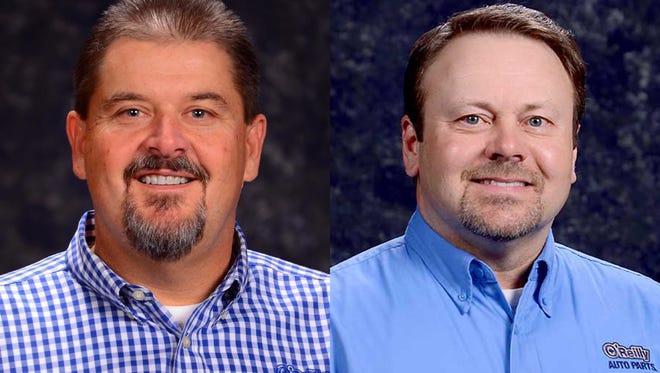 Greg Johnson, left, and Jeff Shaw, right, have been promoted to serve as co-presidents of Springfield-based O'Reilly Automotive. They will continue to report to CEO Greg Henslee, who previously also held the title of president.