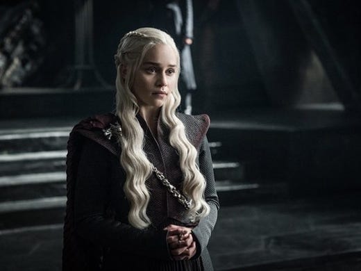 Emilia Clarke as Daenerys Targaryen in a scene from
