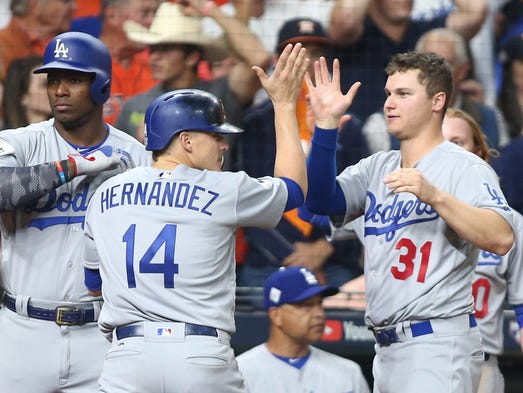 Game 5 at Minute Maid Park: Los Angeles Dodgers infielder