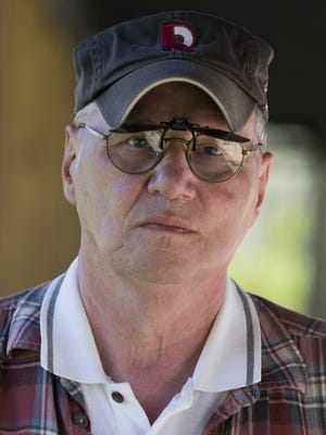 Jack Lakes, Connersville, helps teach at a gun range in town, describes himself as voting on both sides of the aisle, and is a staunch Donald Trump supporter, Sunday, April 24, 2016.