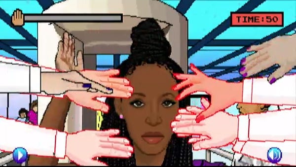 Online video game that's gone viral, called 'Hair Nah!'.