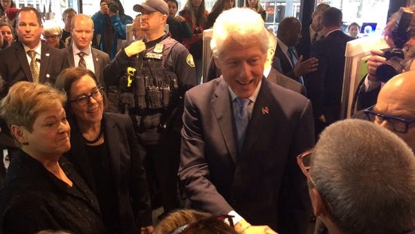President Bill Clinton and Gov. Kate Brown met with the public at Powell's Books in downtown Portland on Monday, March 21, 2016.