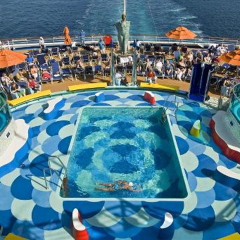 A second major pool area on the ship is on the bac