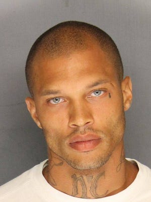 Jeremy Meeks in a police booking photo after his arrest on felony weapon charges June 18 in Stockton, Calif.