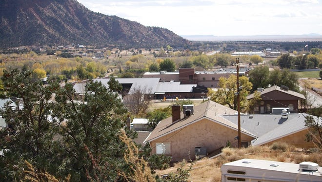 A view of the city of Hildale, Utah, from up on a hill on the north end of town.