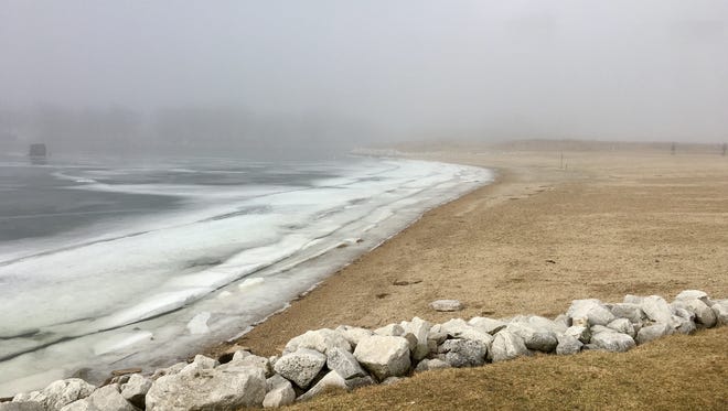 A foggy Saturday morning from Lakeshore State Park in Milwaukee.
