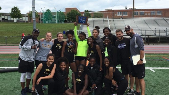 Paramus Catholic celebrates after winning the Non-Public A North title on Saturday.