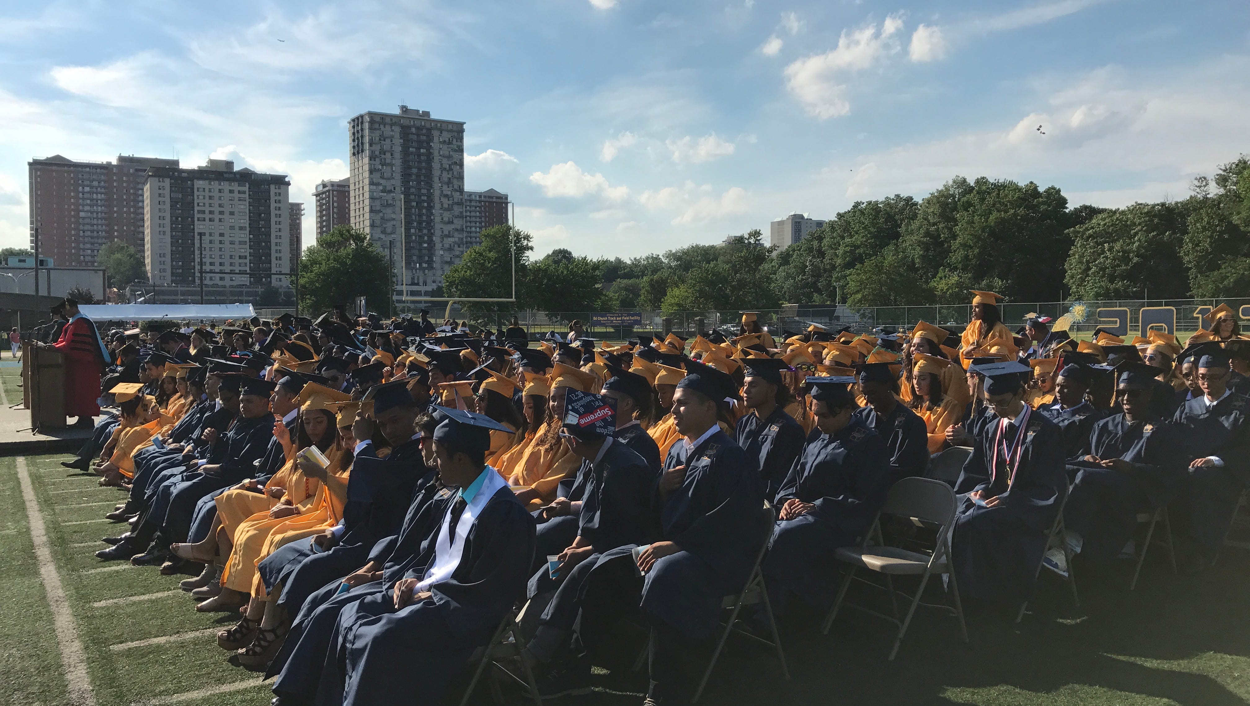 Diverse Hackensack High School class graduates