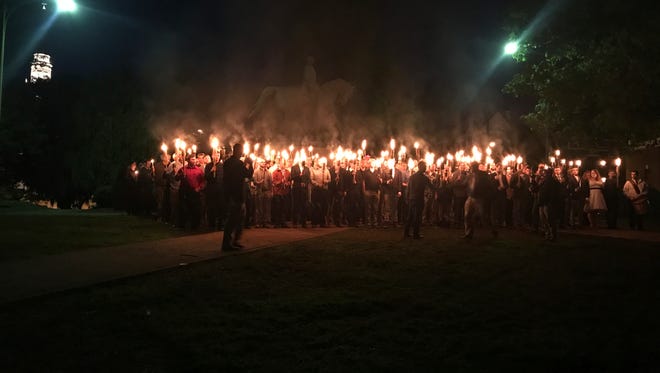 In May, a group gathered at Emancipation Park in Charlottesville, Virginia, to protest plans to remove the park's statue of Gen. Robert E. Lee.
