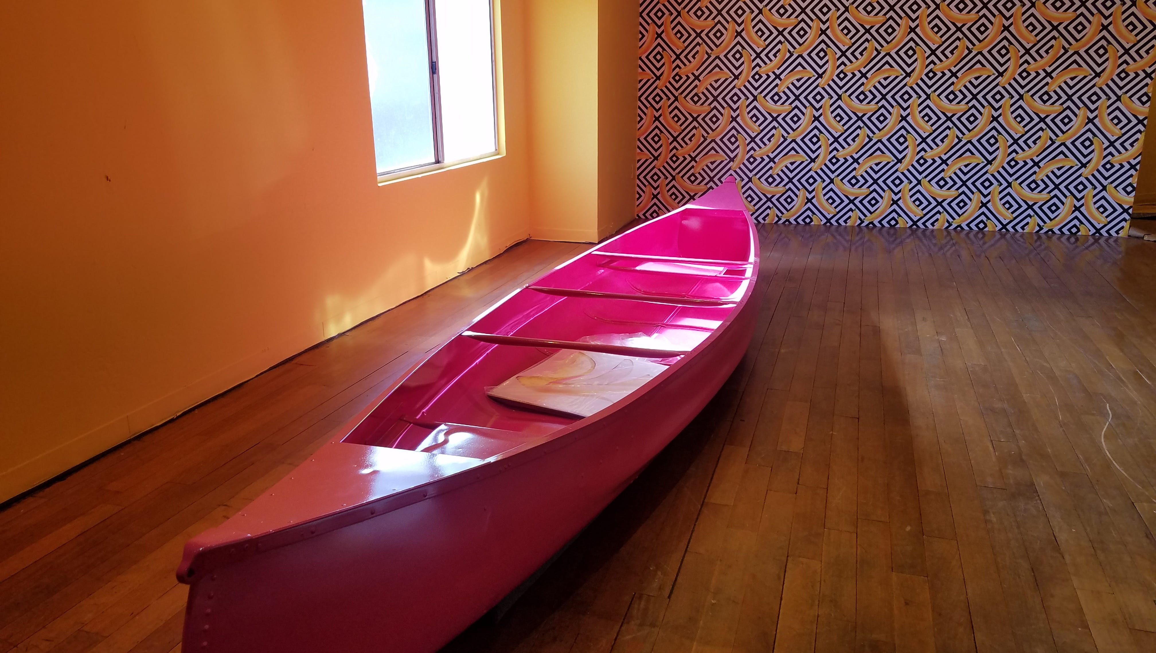 The "Banana Boat Room" features a larger-than-life fake banana split for visitors to play with.