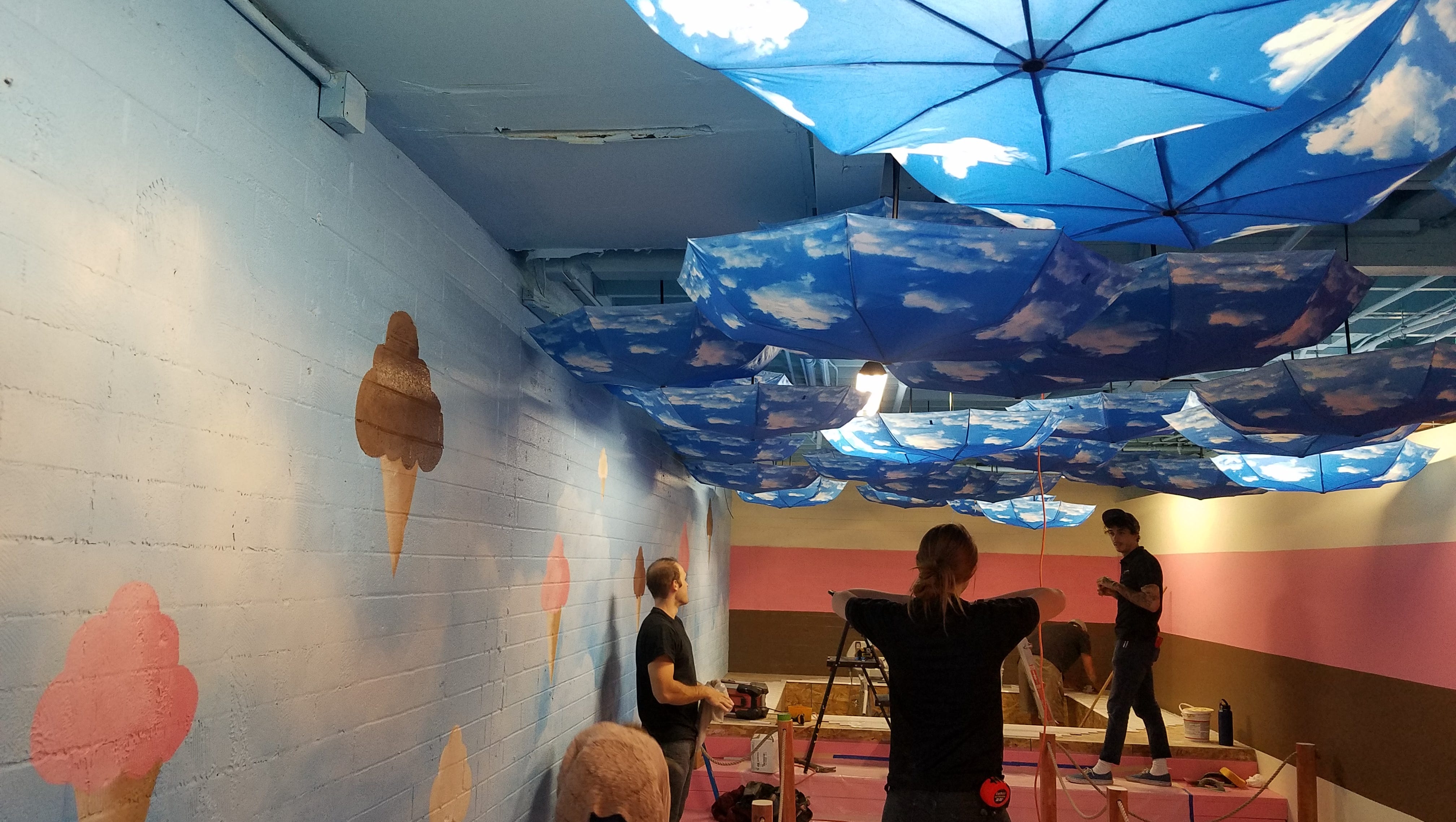 The "Neapolitan Beach" room at "The Art of Ice Cream Experience" in Scottsdale.
