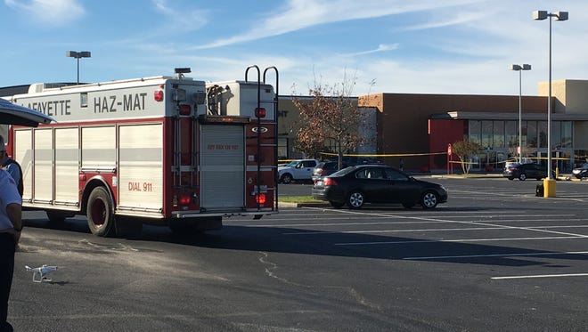 Lafayette fire and hazmat units are on the scene of a suspicious suitcase left in the parking lot of Target on Louisiana Avenue.