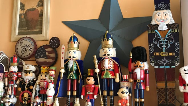 Nutcrackers line the walls of Fisher's Cafe in North Arlington, some of which were gifts from patrons.