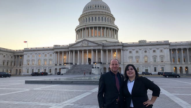 CSU student Anarely Marquez and Rep. Jared Pols are pictured outside the U.S. Capitol in Washington, D.C. Polis invited Marquez, who was brought to the live in the United States when she was a child, to be his guest at Tuesday's State of the Union address.