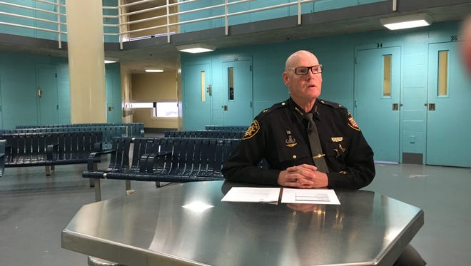 Hamilton County Sheriff Jim Neil sits in one of the pods at the jail and discusses the serious overcrowding issue in the jail