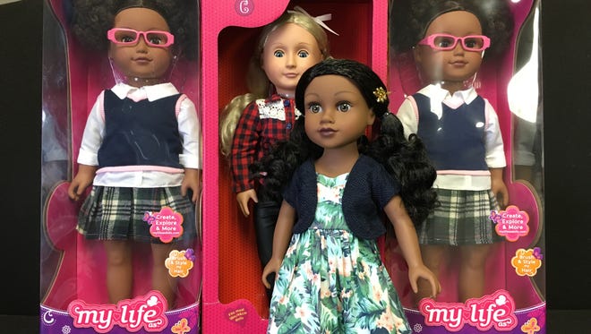 These four dolls have been donated for foster girls.