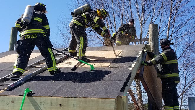 Gallatin Fire Department practiced various fire scenarios at a truck company operations class in Smithfield, Virginia.