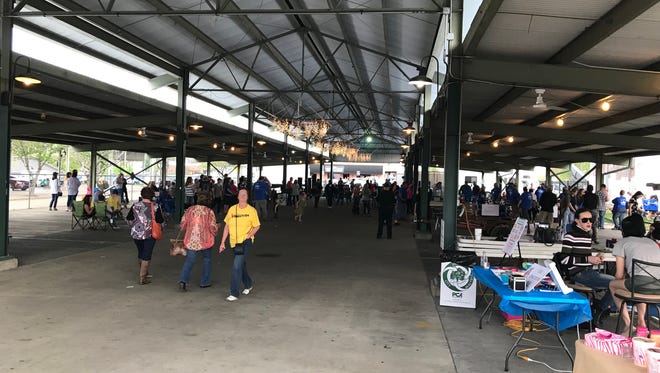 People gathered at the West Tennessee Farmers' Market on April 13-14, 2018 for the third annual Jacob Barker Music Festival.