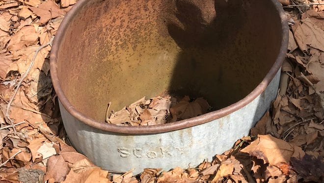 A steel drum buried at Pompton Lakes dump site.