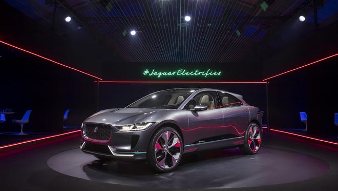 The all-electric 2017 Jaguar F-PACE concept.