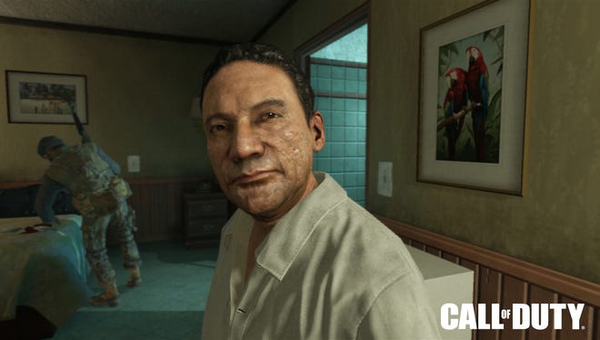 Manuel Noriega appears in a screenshot from 'Call of Duty: Black Ops II."