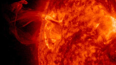 A handout picture made available by NASA's Solar...