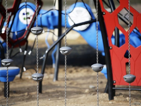 A fully-accessible playground under construction at