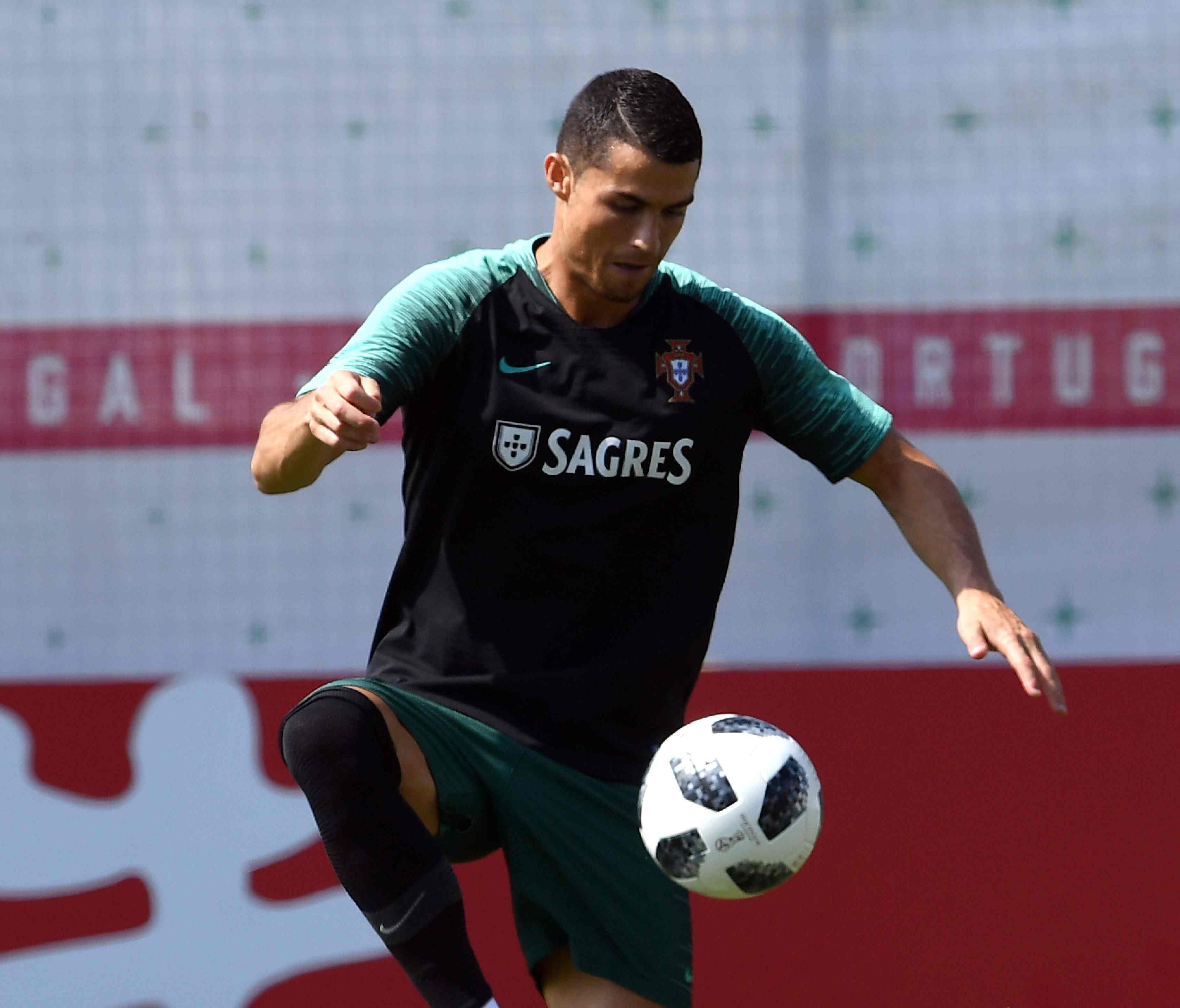 Cristiano Ronaldo during a training session on Saturday.