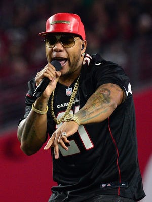 Rapper Flo Rida, seen performing at half time in the NFC Divisional Playoffs in January, is coming to Morongo Casino