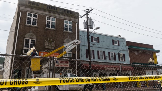 City officials sealed off the south side of the 100 block of East Main Street for an unstable building at 109 E Main St in Millville on Monday, March 26 and remained closed on Tuesday, March 27.