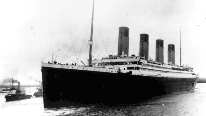The British passenger liner Titanic leaves Southampton, England, on its maiden voyage on April 10, 1912, a few days before it sank.