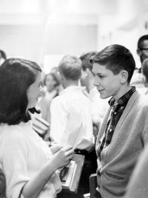 West High School students Mary Moore, left, and Chuck Coffman in November 1965.