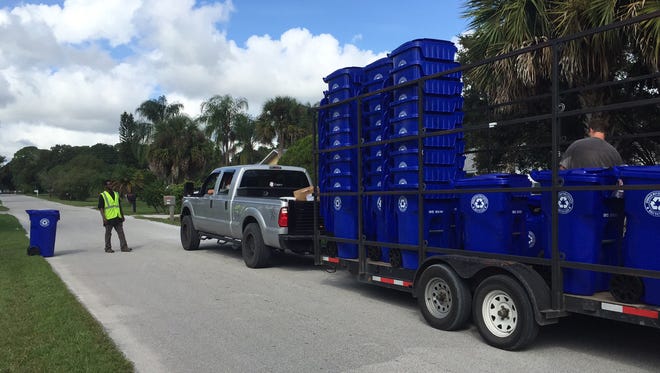 Waste Management distributed thousands of recycling carts a year ago when it took over all recycling collections in Indian River County.